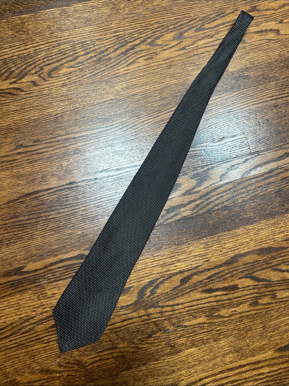 Jones New York Black Tie with White Microdots Pattern